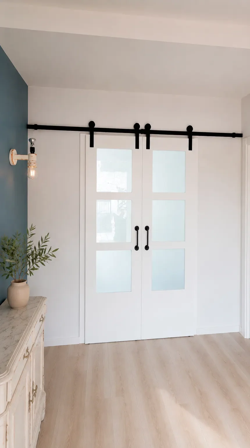 Puerta corredera de madera instalada en Viladecans