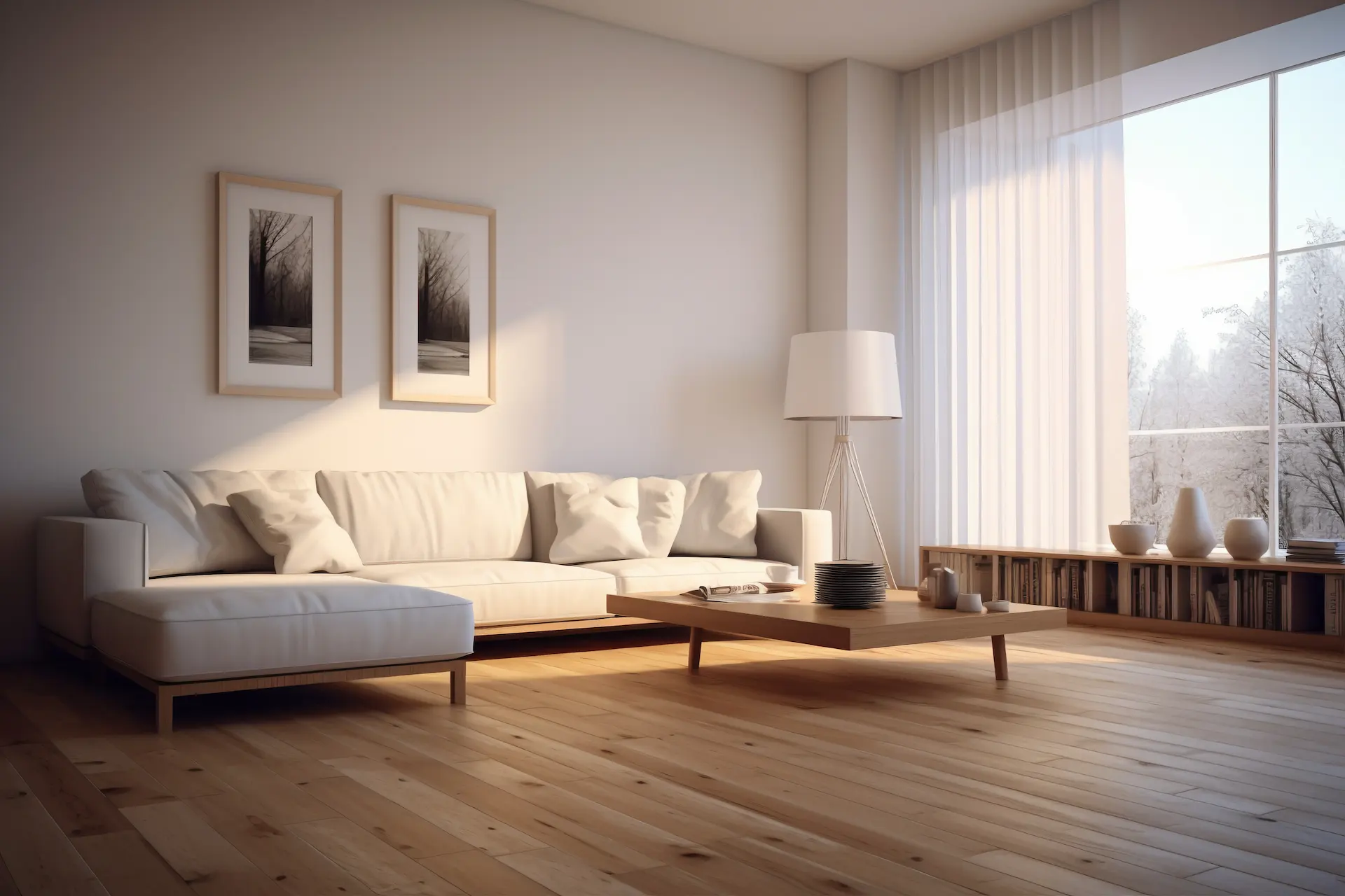 Suelo de parquet de madera natural