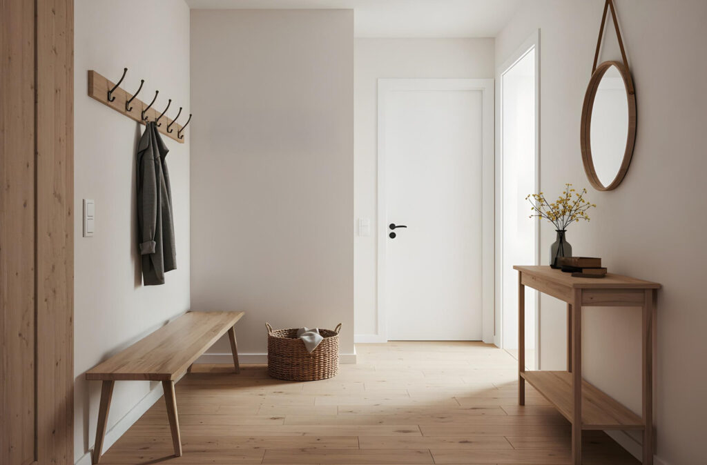 Puerta de interior lacada blanca instalada en vivienda